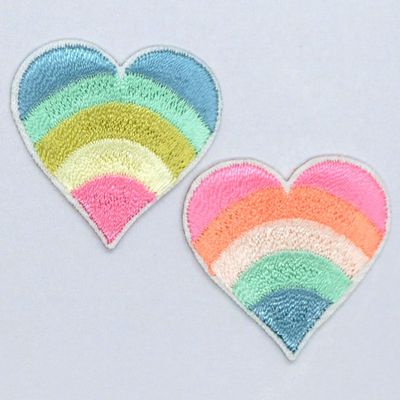 Motiv - Regnbue Hjerter, large 5 x 5 cm (2 stk.) 