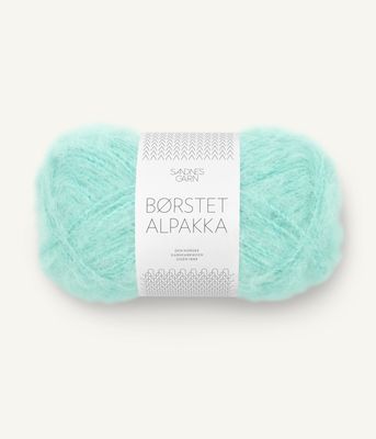 Børstet Alpakka - 7213 Blå Turkis